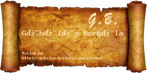 Göbölös Borbála névjegykártya